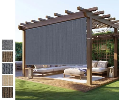 Outdoor Roller Shades (Blue Gray / 108"W x 96"H)