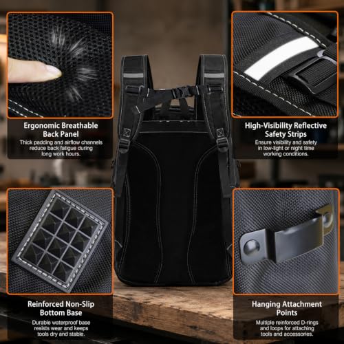 Tool Backpack for Men with Laptop Sleeve