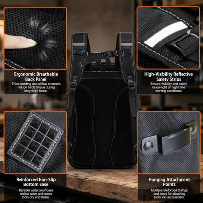 Tool Backpack for Men with Laptop Sleeve