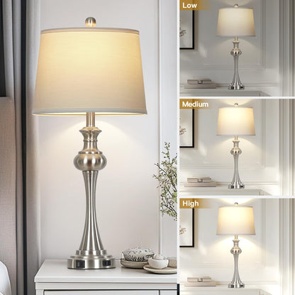 Silver Table Lamp for Living Room (Silver)