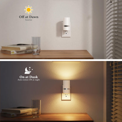 Night Lights Plug into Wall (White-3000K / 2 Pack)