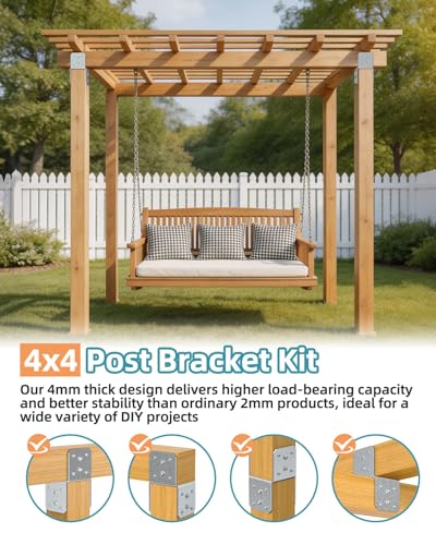 4x4 Post Bracket Kit for Wood Posts (Hot-Dip Galvanized)