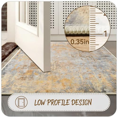 Abstract Washable Area Rugs for Living Room Bedroom Hallway Kitchen Entryway Runner