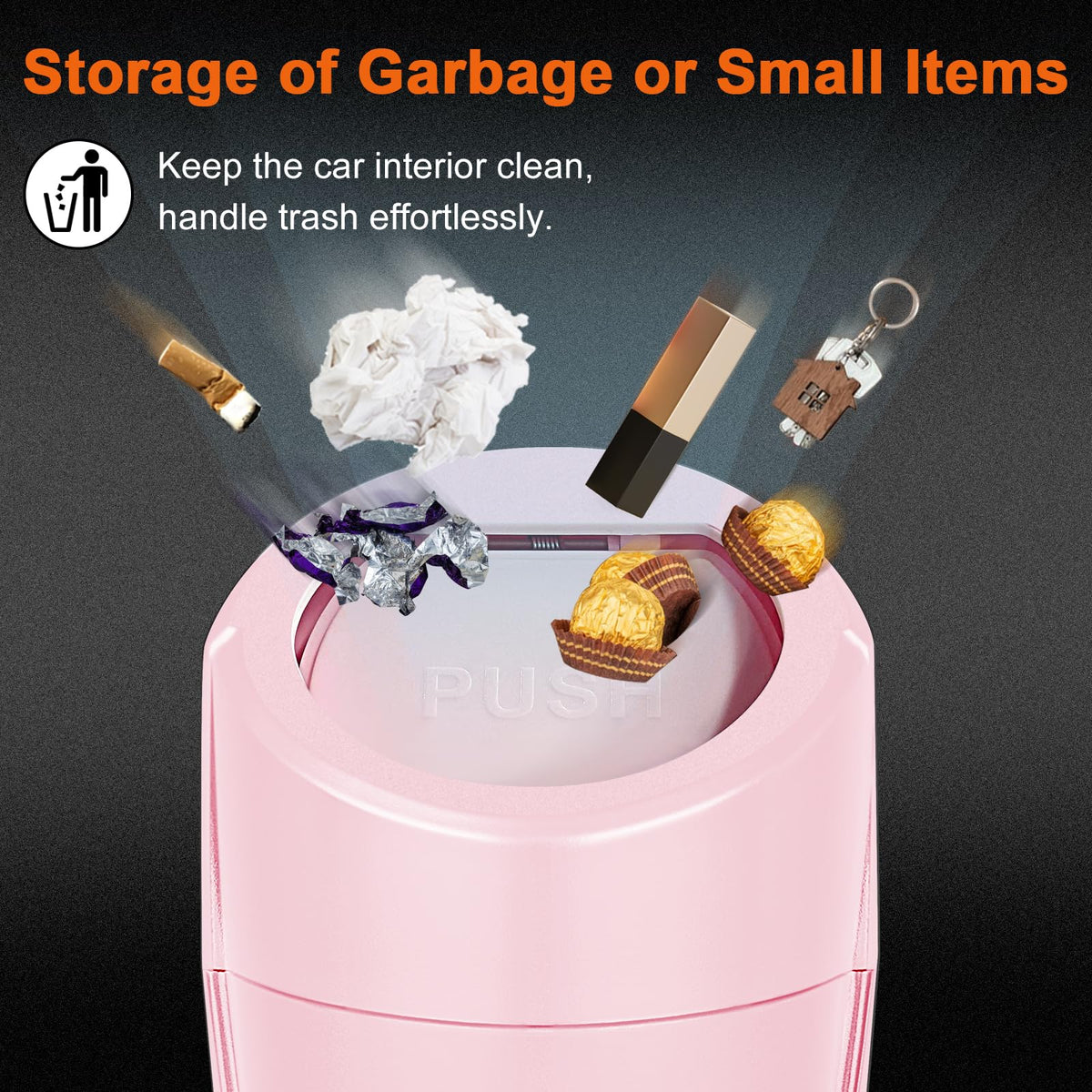 Car Trash Can (Pink / Round)