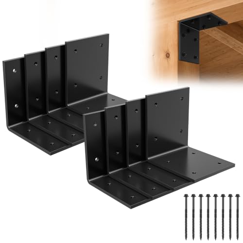 8Pcs 6" X 6" X 5" Heavy Duty Steel L Angle Bracket for Wood (6" X 6" X 5")