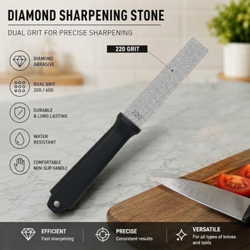 Dual Grit Diamond Sharpening Stone Garden Tool File