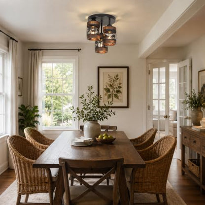 Rustic Semi Flush Mount Ceiling Light