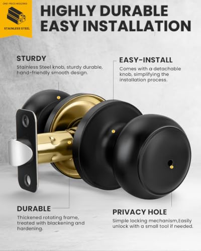 Matte Black Door Knobs (Black)