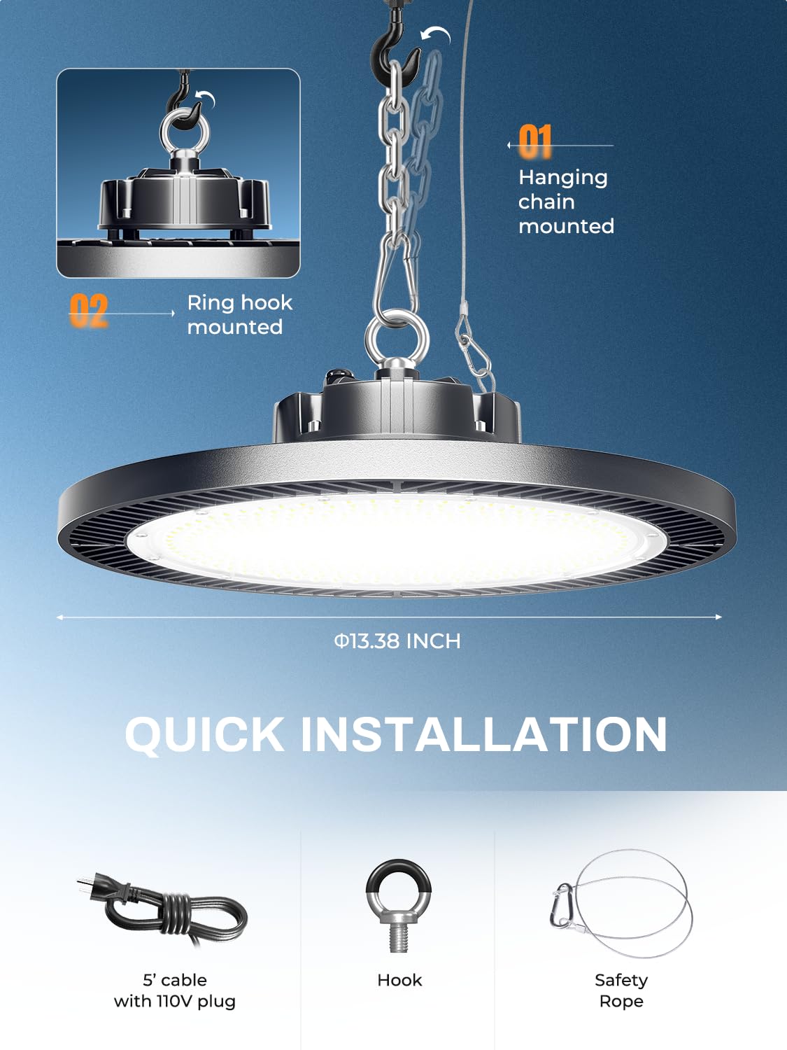 200W UFO Led High Bay Light (200W-6-PACK)