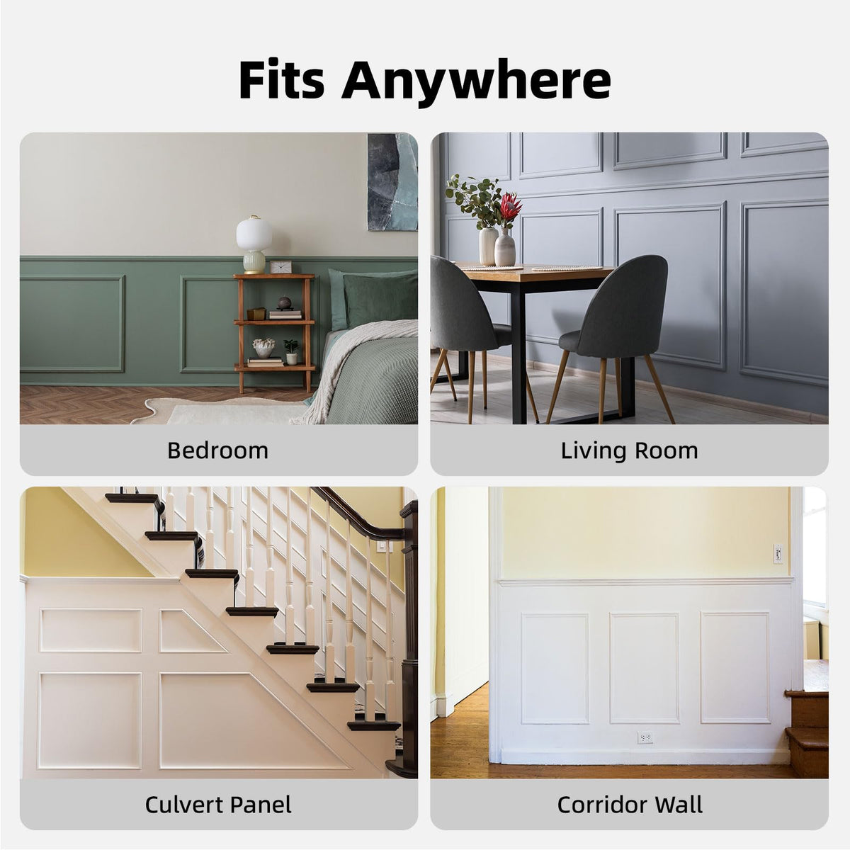 3 Set Pre Cut Accent Wall Molding Kit Wainscoting Panels (16X16 in)