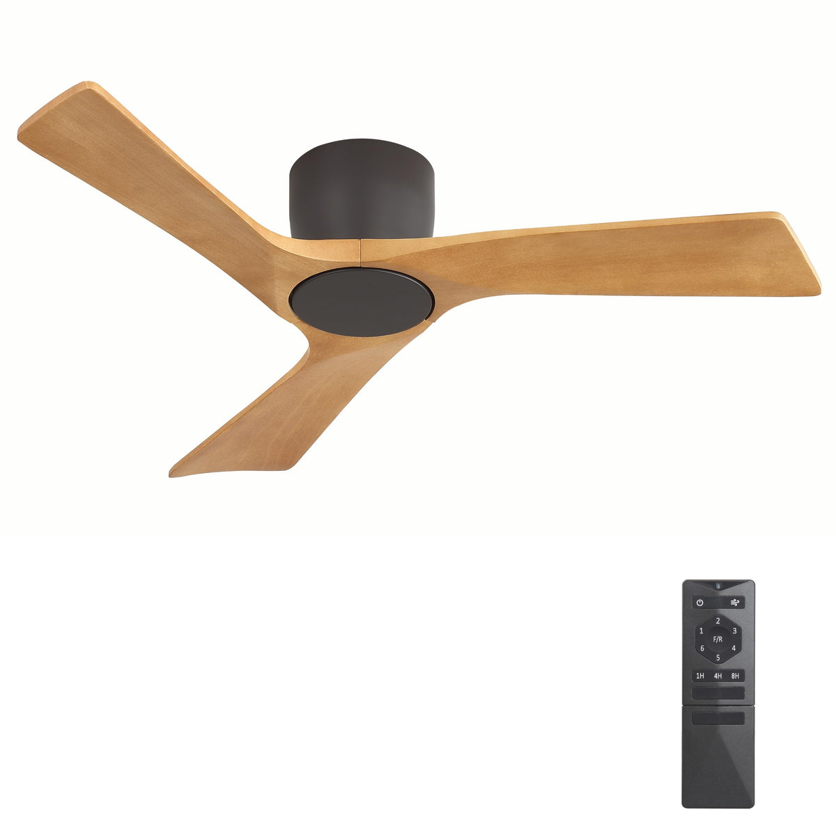 42 Inch Ceiling Fan without Light (Dark Gray/Beech Wood / 42")