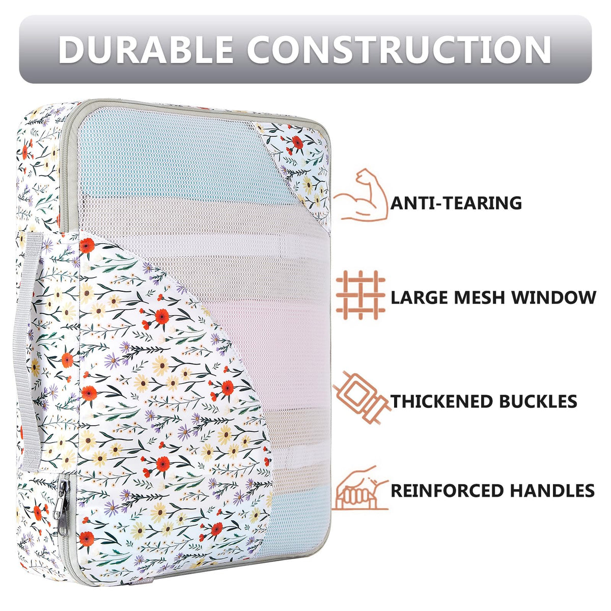 Packing Cubes for Travel (02 Flower)