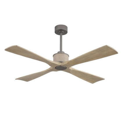 54" Ceiling Fan without Light 4 Wood Blades