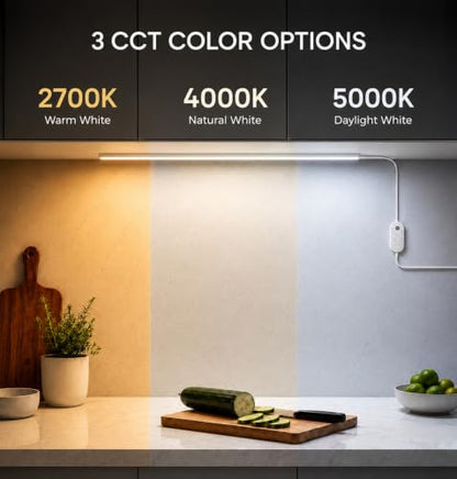 Plug in Under Cabinet Lighting Motion Sensor 1200LM Dimmable 3CCT