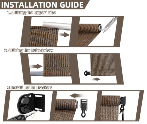 Outdoor Roller Shades for Patio (Mocha / 48"W x 72"H)