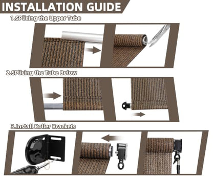 Outdoor Roller Shades for Patio (Mocha / 48"W x 72"H)