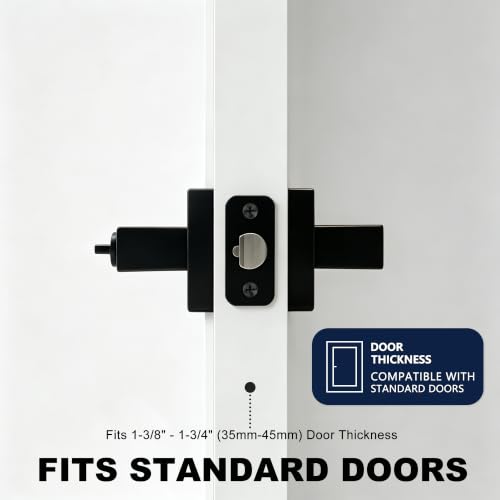 Black Door Handle Heavy Duty Interior Door Lever with Lock