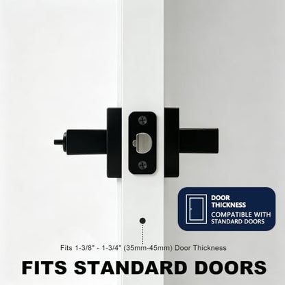 Black Door Handle Heavy Duty Interior Door Lever with Lock