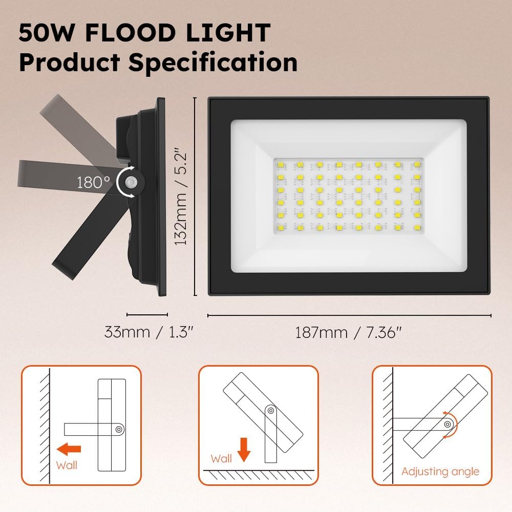 LED Flood Lights Outdoor 50W (50W 1-Pack)