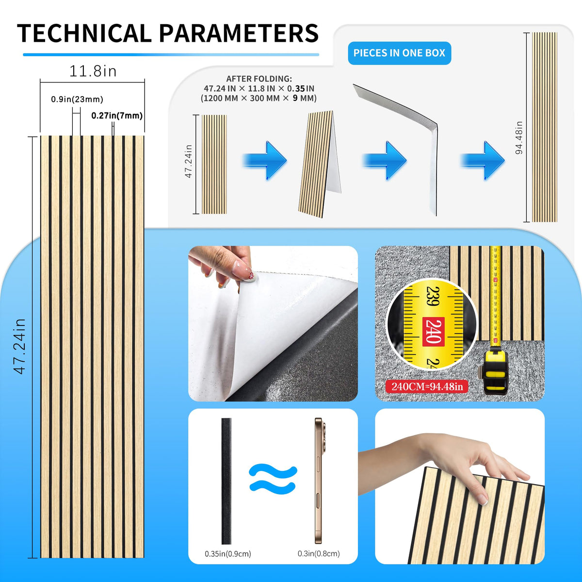 2 Packs 3D Wall Panels Peel and Stick (Dark Walnut)