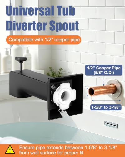 Tub Spout with Diverter (Matte Black)