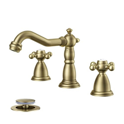 Bathroom Faucet 3 Hole Vintage 8 inch Widespread Sink Faucets