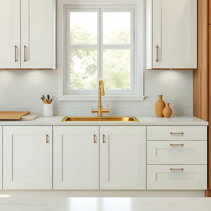 4 Pack Antique Brass Cabinet Handles (Antique Brass / 5 Inch Hole Center)
