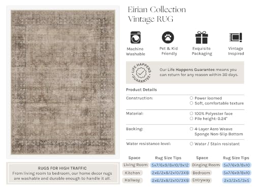 Taupe 2x8 Neutral Runner Rugs for Hallway (Taupe / 2' x 8' (Runner))