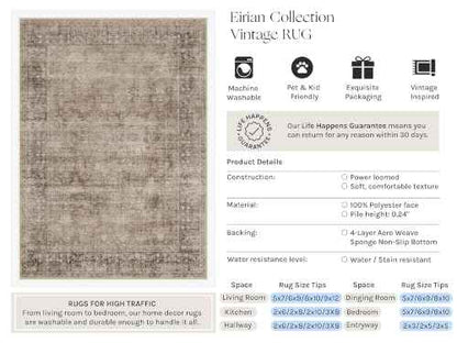 Taupe 2x8 Neutral Runner Rugs for Hallway (Taupe / 2' x 8' (Runner))