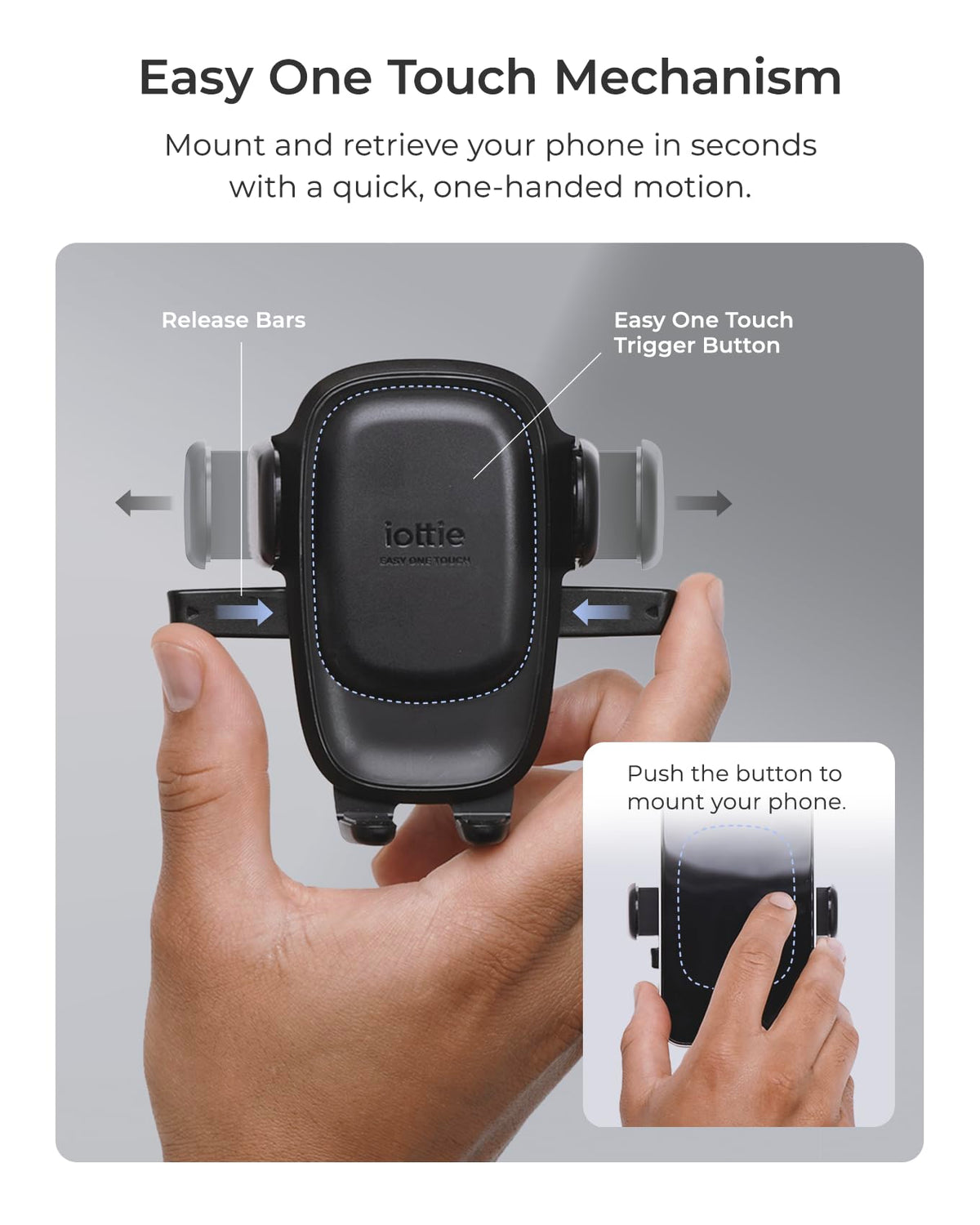 Easy One Touch Advanced Air Vent Car Mount for Smartphone iPhone 18 (Advanced)