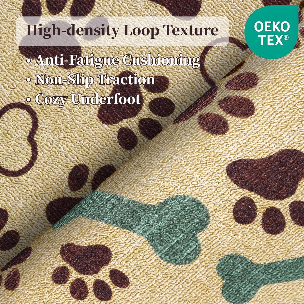 Waterproof 3x5 Runner Rug Non Slip Floor Runners for Dogs (Paw Beige / 3' x 5' (Runner))