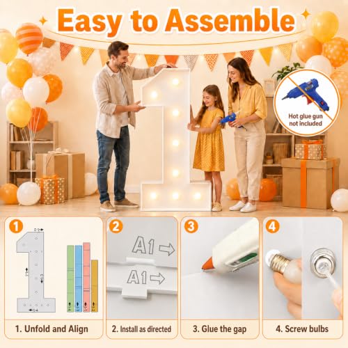 Large 4FT Marquee Light Up Numbers 7 for Party Decorations (Number 7 / 4FT)