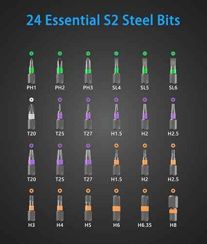 24 in 1 Magnetic Ratchet Screwdriver Set