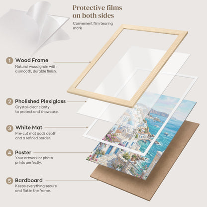 30Pack 12x18 Poster Frame 12x18 Frame Light Oak Solid Wood (White Oak / 12x18)
