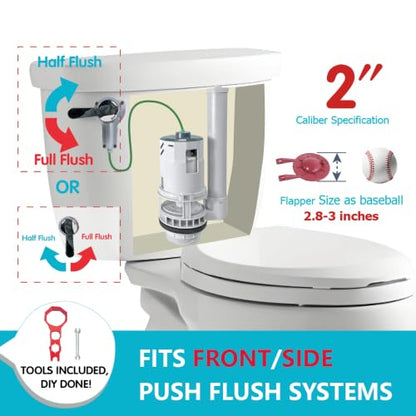 Toilet Tank Replacement Kit with Dual Flush Modes