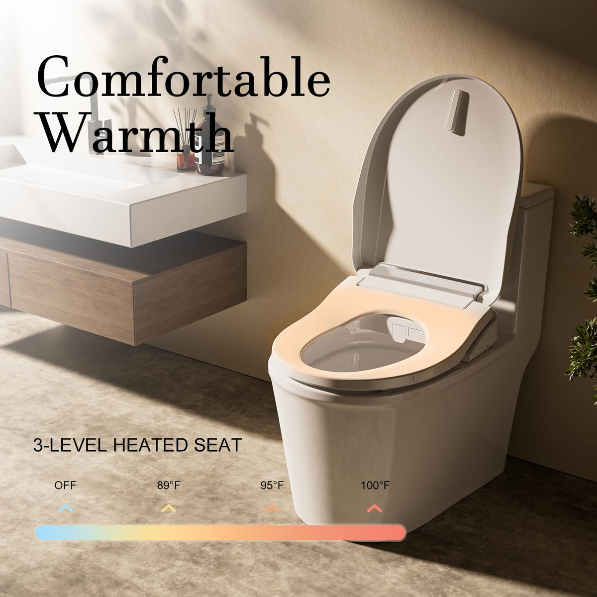 Electric Bidet Toilet Seat Elongated With Warm Water Wash