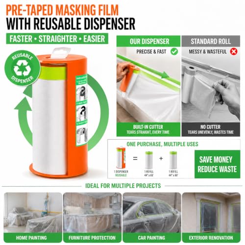 Pre Taped Masking Film with Dispenser