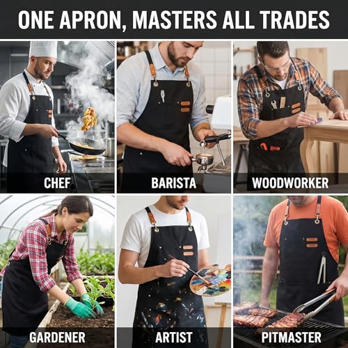 16oz Canvas Work Apron with Cross Back