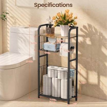 Freestanding Toilet Paper Holder Stand with Storage
