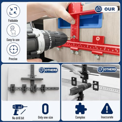 Aluminum Cabinet Hardware Jig Drill Template for Handles Pulls Knobs