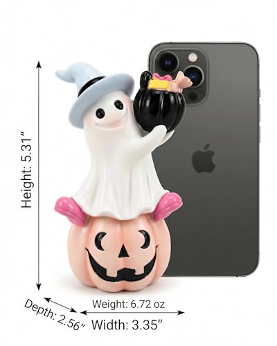 Halloween Ghost Pumpkin Figurine (Ghost on Pumpkin)