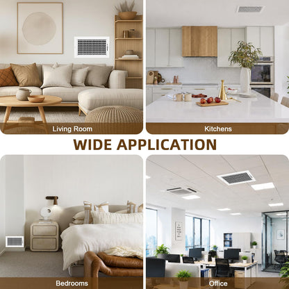 12x8 Adjustable Vent Cover Ceiling Register Vent Cover for Wall 12x8 Duct (12"Wx8"H)