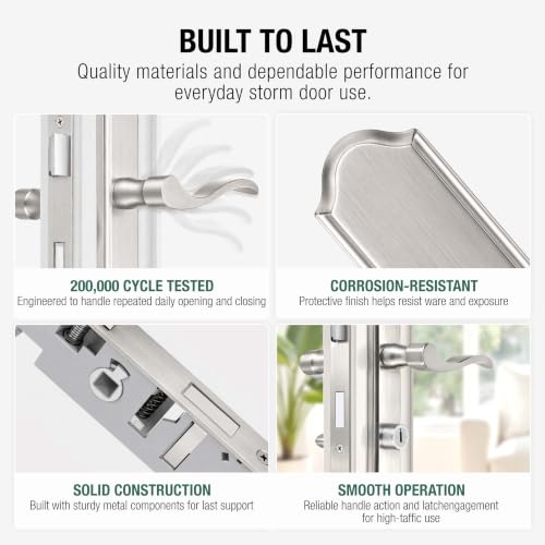 Flat Slot Storm Door Handle Complete Set