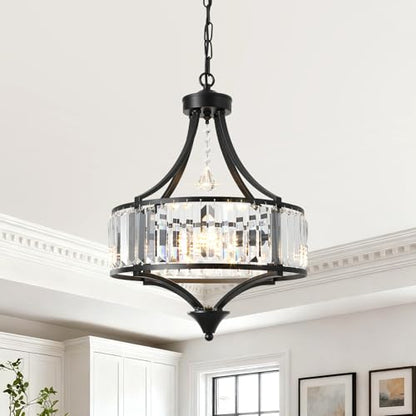 Crystal Chandelier Modern Pendant Light Modern Farmhouse Chandeliers Antique Hanging Light Fixture for Living Room Bedroom Foyer Kitchen Island Entryway