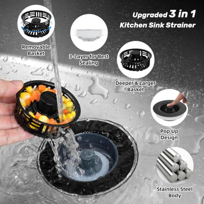 Upgraded 3 In 1 Sink Strainer