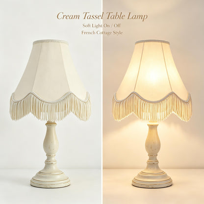 Set of 2 Fringe Scalloped Lamp Shades 6x13x10.6 Inches (Yellowish beige- 2Pack / 6*13*10.6in)