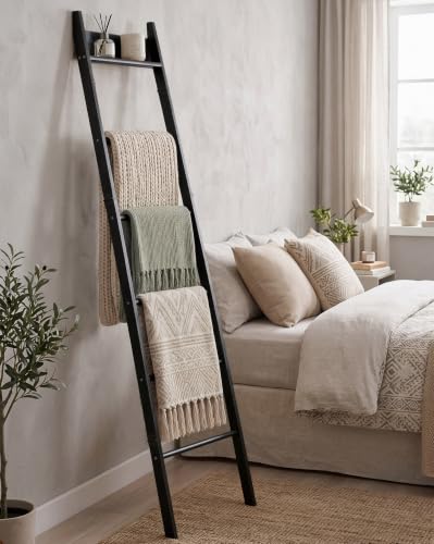 6 Tier Blanket Ladder with Shelf