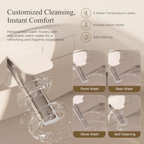 Electric Bidet Toilet Seat with Instant Warm Water