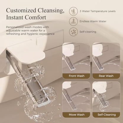 Electric Bidet Toilet Seat with Instant Warm Water
