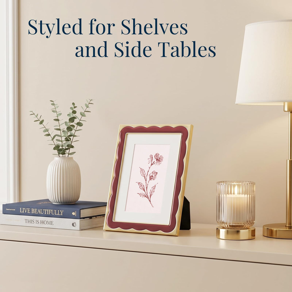 4x6 Scalloped Enamel Picture Frame (Oxblood Burgundy / 4x6)